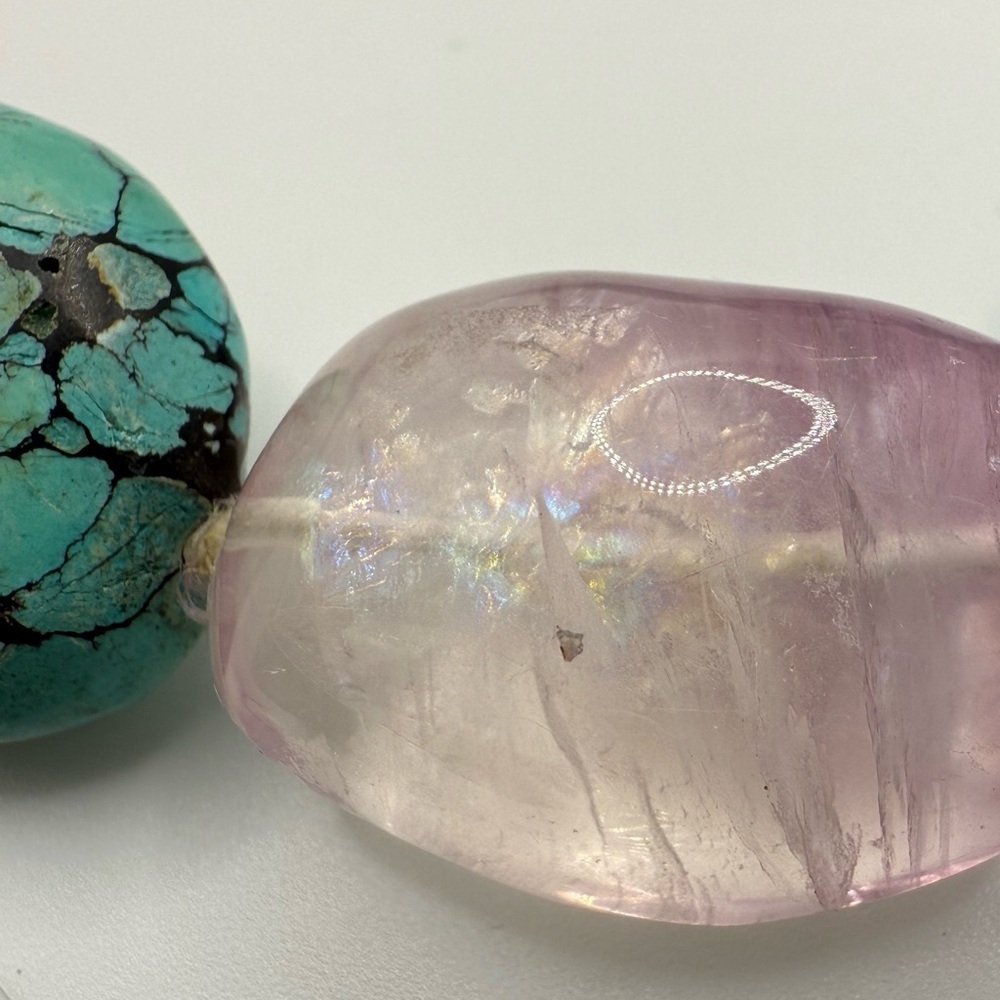 Vintage Kenneth Lane turquoise necklace- amethyst/ fluorite - Picture 10 of 17